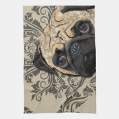 Pug Dog Abstract Pet Pattern Print Theedoek (Verticaal)