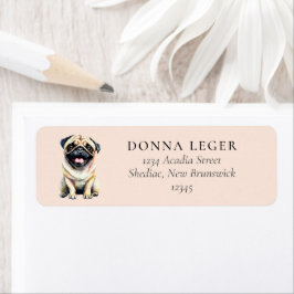 Pug Dog Adres Etiket