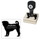 Pug Dog Adres Stempel (Gestempeld)