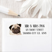 Pug dog adresetiketten! etiket (Insitu)