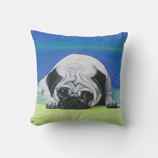 Pug Dog American MoJo Pillow Kussen (Voorkant)
