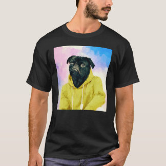 Pug Dog Art geplakt T-shirt