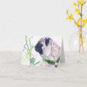 Pug Dog Art Notitiekaarten (Gele Bloem)