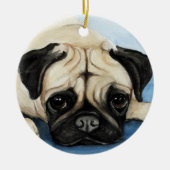 Pug Dog Art Ornament (Voorkant)