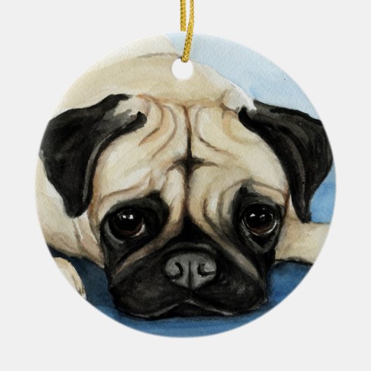 Pug Dog Art Ornament (Voorkant)