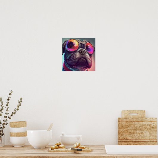 Pug Dog Art Poster (Keuken)