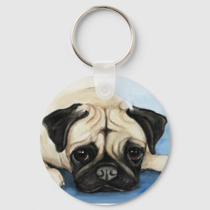 "Pug" Dog Art Sleutelhanger