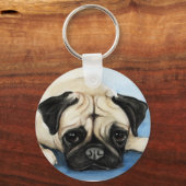 "Pug" Dog Art Sleutelhanger (Voorkant)
