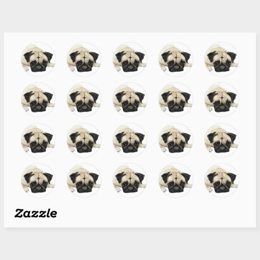 "Pug" Dog Art Sticker (Vel)