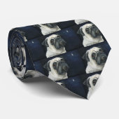 Pug Dog Art Stropdas (Opgerold)