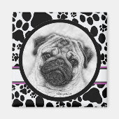 Pug Dog Art van Glenda Harlan Magneet (Voorkant)