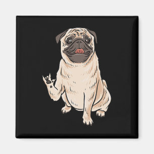 Pug Dog ASL Handgebaar Doof Gehoorverlies Awarene Magneet