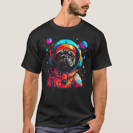 Pug Dog Astronaut T-shirt (Voorkant)