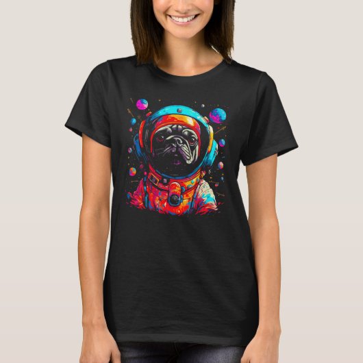 Pug Dog  Astronaut T-shirt (Voorkant)