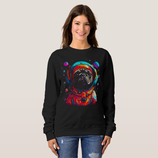Pug Dog  Astronaut Trui (Voorkant volledig)