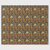 Pug Dog Autumn Harvest Thanksgiving Cadeaupapier (Vlak)