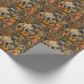 Pug Dog Autumn Harvest Thanksgiving Cadeaupapier (Hoek)