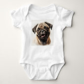 Pug Dog Baby Jersey Bodysuit (Voorkant)