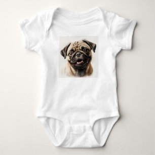 Pug Dog Baby Jersey Bodysuit