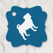 Pug Dog Baby shower Blue Puppy Boy Bedankjes Labels (Voorkant)