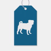 Pug Dog Baby shower Blue Puppy Boy Cadeaulabel (Voorkant)