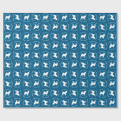 Pug Dog Baby shower Blue Puppy Boy Cadeaupapier (Vlak)