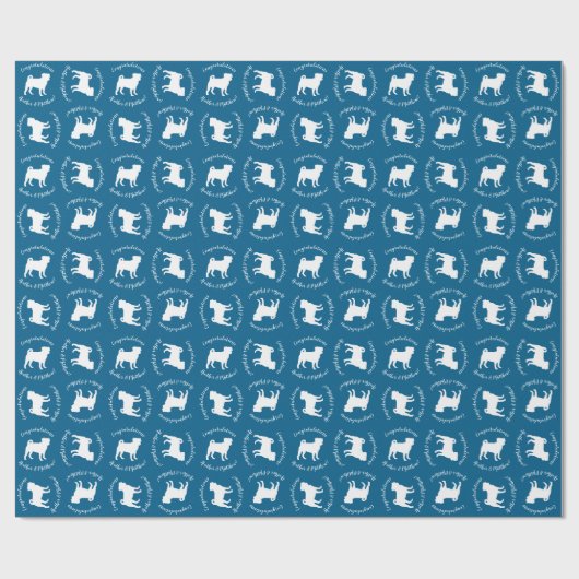 Pug Dog Baby shower Blue Puppy Boy Cadeaupapier (Vlak)
