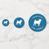 Pug Dog Baby shower Blue Puppy Boy Confetti (Voorkanten)