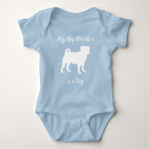 Pug Dog Baby shower Blue Puppy Boy