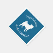 Pug Dog Baby shower Blue Puppy Boy Servet (Hoek)
