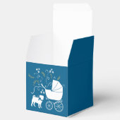 Pug Dog Baby shower Boy Blue met Bow Bedankdoosjes (Geopend)