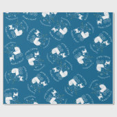 Pug Dog Baby shower Boy Blue met Bow Cadeaupapier (Vlak)