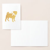 Pug Dog Baby shower Boy Blue met Bow Folie Kaarten (Display)