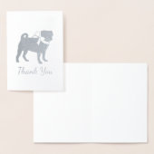Pug Dog Baby shower Boy Blue met Bow Folie Kaarten (Display)
