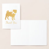 Pug Dog Baby shower Boy Blue met Bow Folie Kaarten (Display)