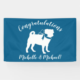 Pug Dog Baby shower Boy Blue met Bow Spandoek