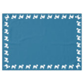 Pug Dog Baby shower Boy Blue met Bow Tafelkleed (Voorkant (Horizontaal))