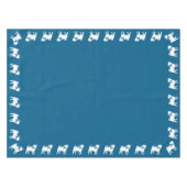 Pug Dog Baby shower Boy Blue met Bow Tafelkleed (Voorkant (Horizontaal))