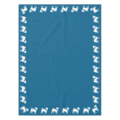 Pug Dog Baby shower Boy Blue met Bow Tafelkleed (Voorkant)