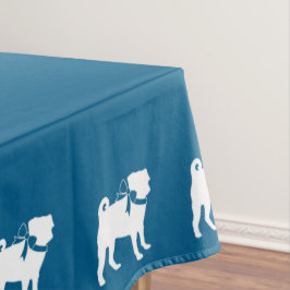Pug Dog Baby shower Boy Blue met Bow Tafelkleed