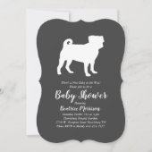 Pug Dog Baby shower Gender Neutral Grey Kaart (Voorkant)