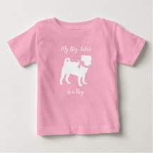 Pug Dog Baby shower Girl Pink met Bow