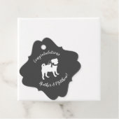 Pug Dog Baby shower Grey Puppy Gender Neutral Bedankjes Labels (In situ)
