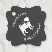 Pug Dog Baby shower Grey Puppy Gender Neutral Bedankjes Labels (Voorkant)