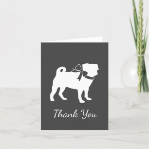 Pug Dog Baby shower Grey Puppy Gender Neutral Bedankkaart