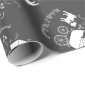 Pug Dog Baby shower Grey Puppy Gender Neutral Cadeaupapier (Rol Hoek)