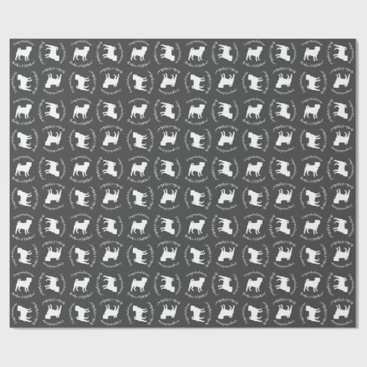 Pug Dog Baby shower Grey Puppy Gender Neutral Cadeaupapier (Vlak)
