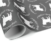 Pug Dog Baby shower Grey Puppy Gender Neutral Cadeaupapier (Rol Hoek)