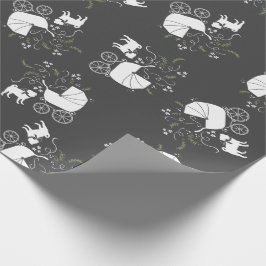 Pug Dog Baby shower Grey Puppy Gender Neutral Cadeaupapier