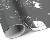 Pug Dog Baby shower Grey Puppy Gender Neutral Cadeaupapier (Rol Hoek)